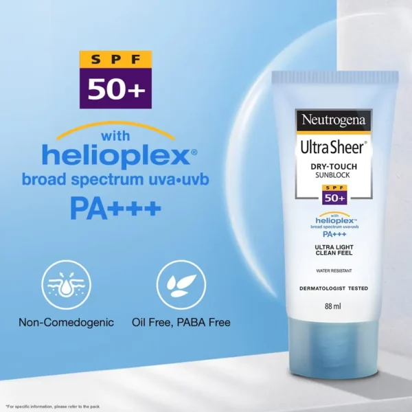 Neutrogena Ultra Sheer Dry Touch Sunblock SPF 50+-88ml - Image 4
